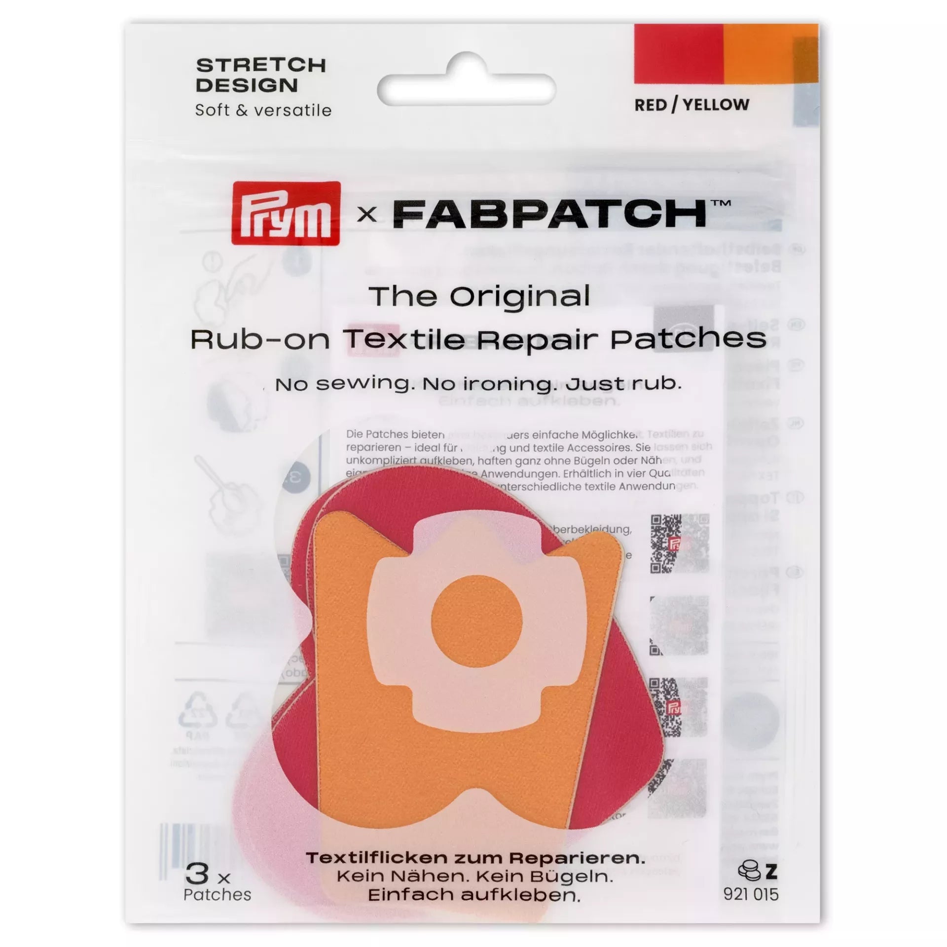 FabPatch Stretch Heart 3-pak