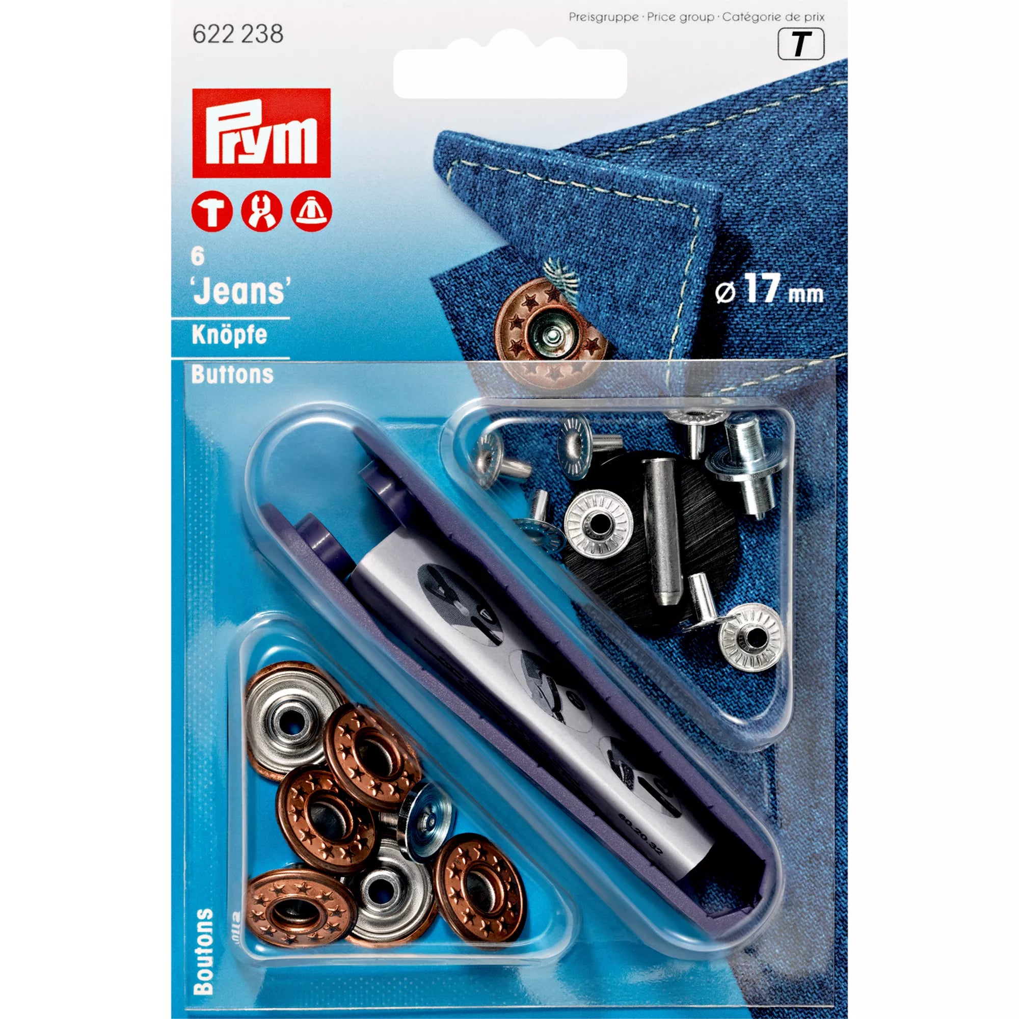 Jeansknapper 17mm Antik Bronze Prym