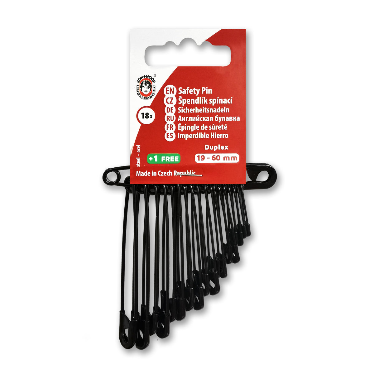 Sikkerhedsnåle 18 stk. sorte Koh-I-Noor