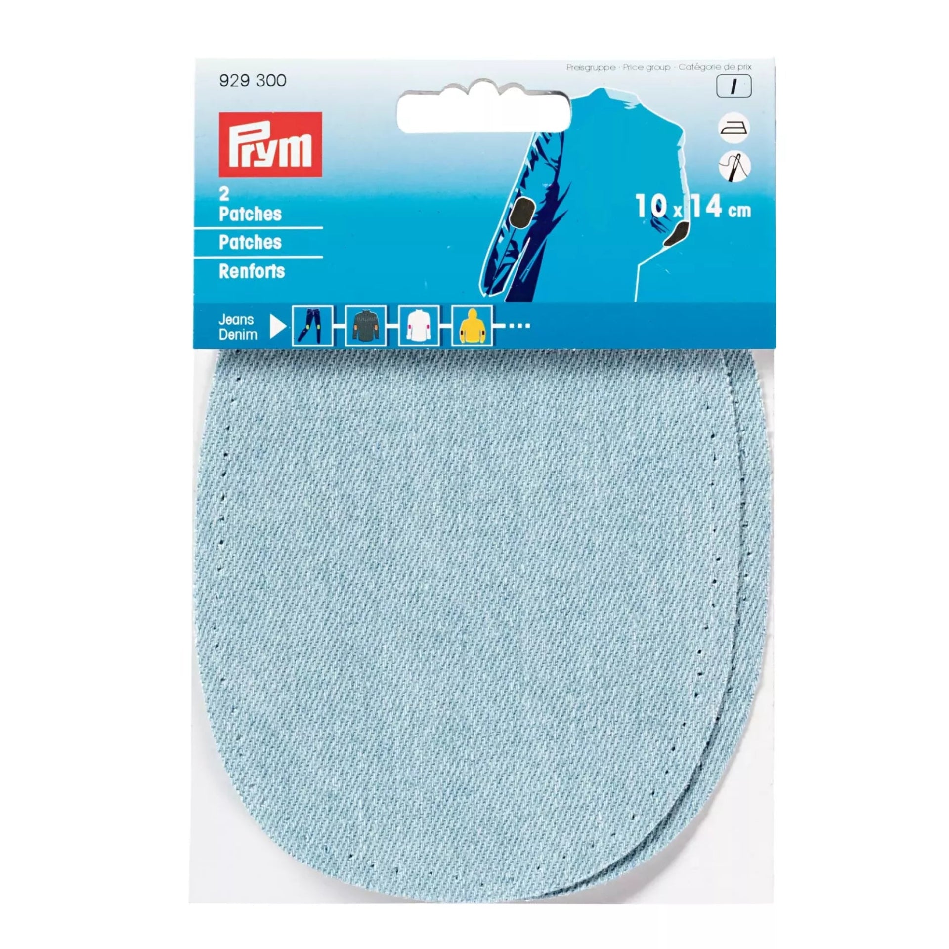 Strygelapper Jeans Lyseblå 2-pak