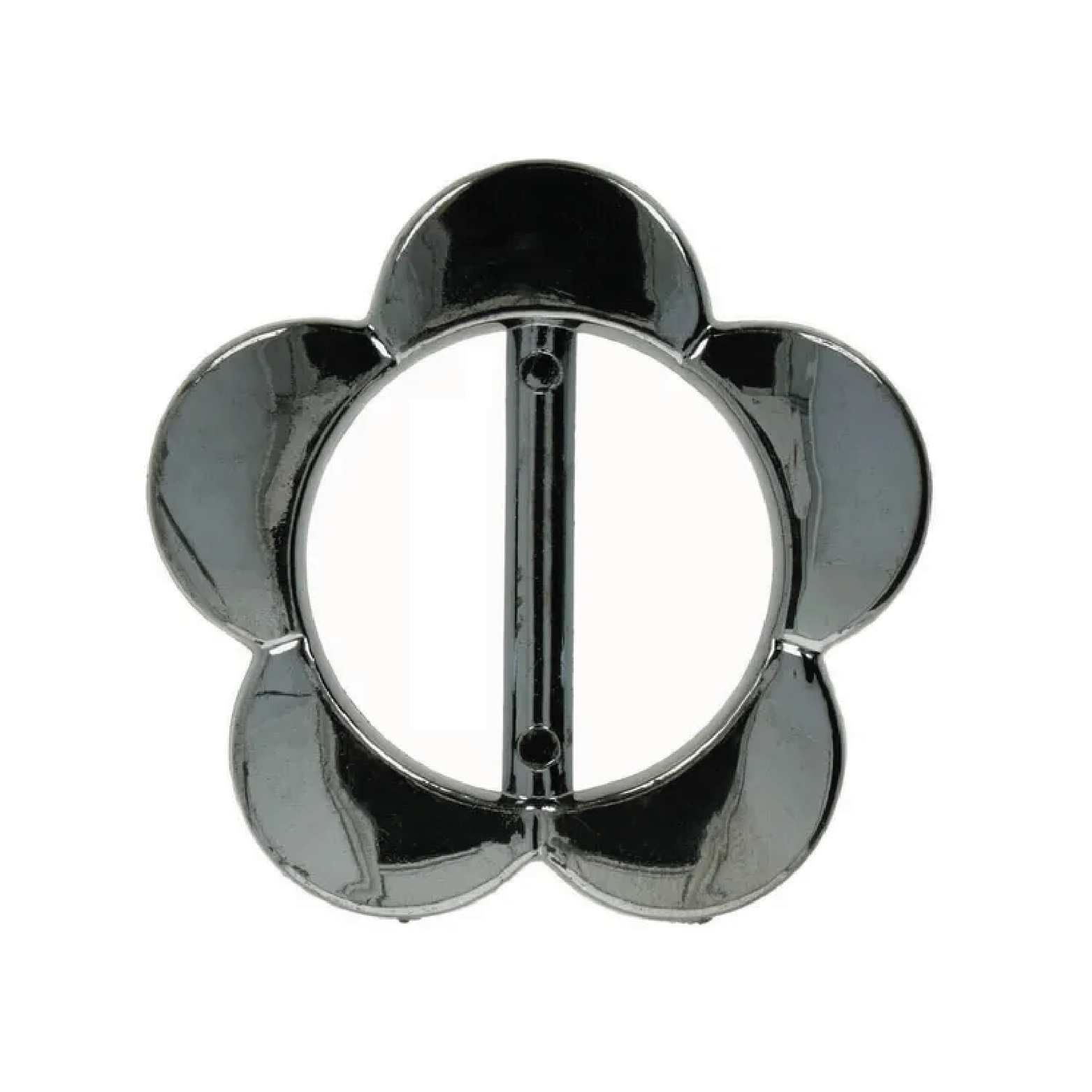 Blomsterformet bæltespænde mørk sølv