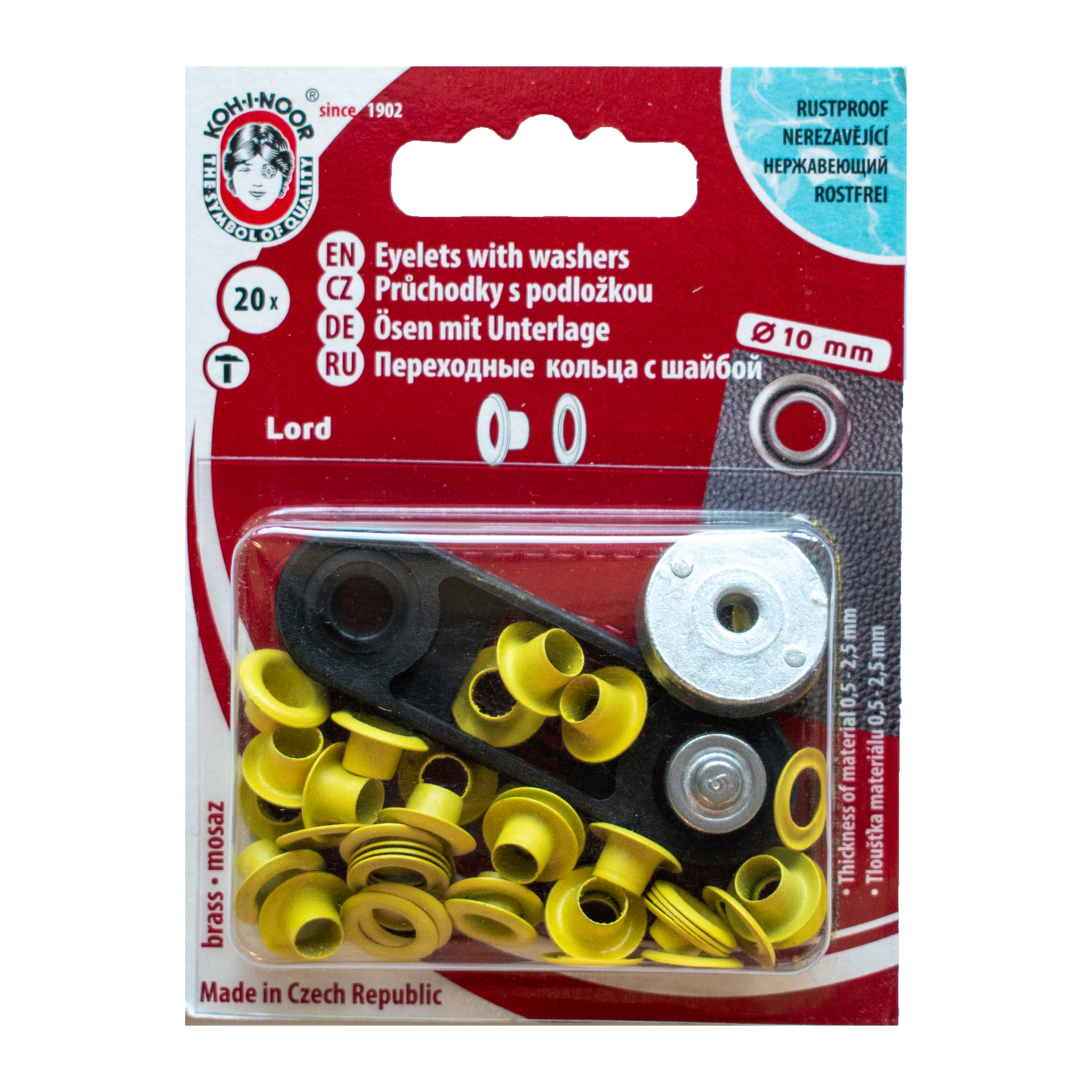 Øjehuller 10mm Gul Koh-I-Noor