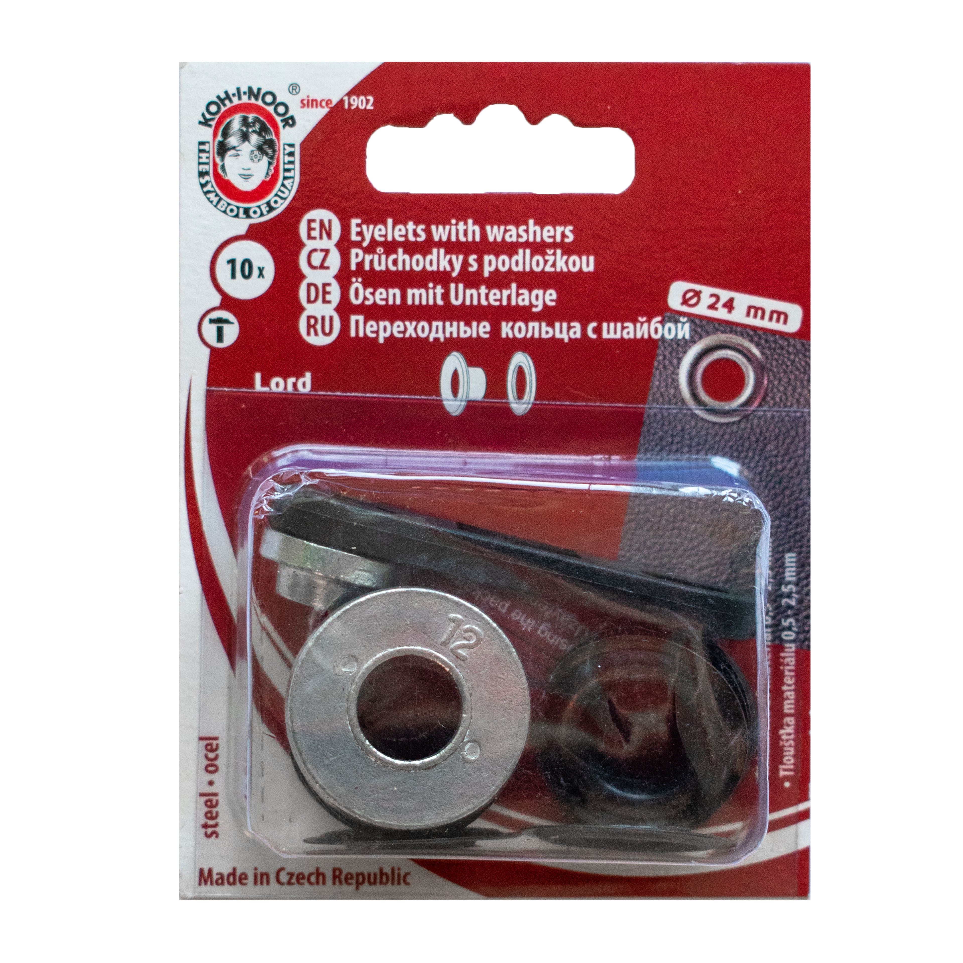 Øjer 24mm Sort nikkel Koh-I-Noor