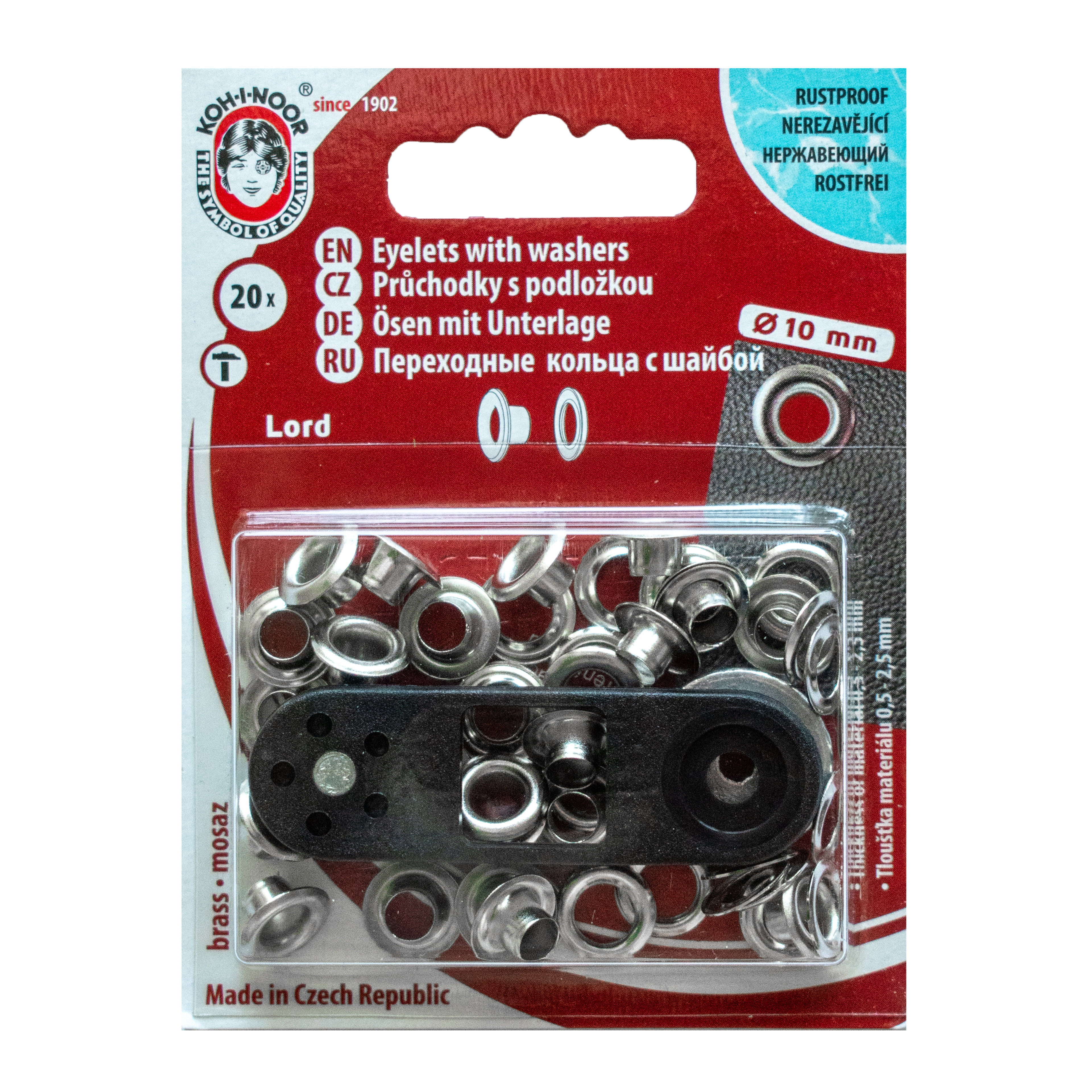 Øjehuller 10mm Sølv Koh-I-Noor