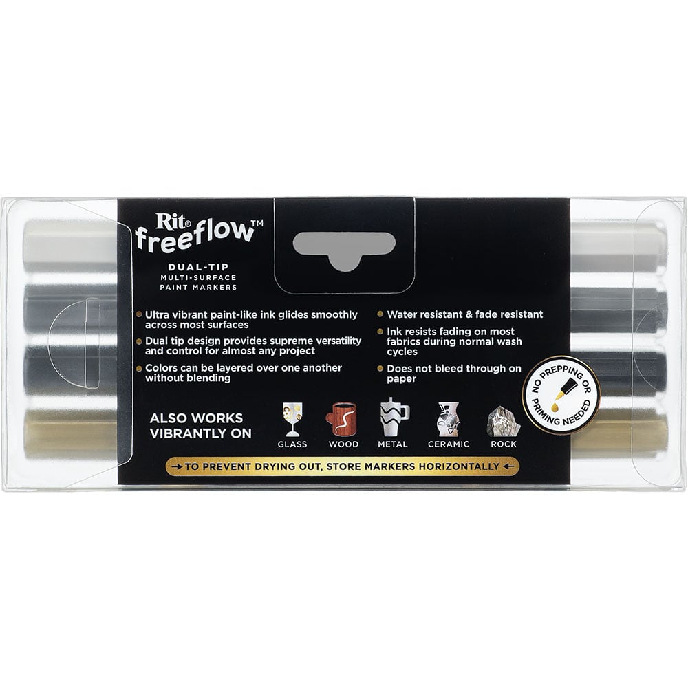 Rit FreeFlow Dual-Tip Markers Monochrome 4-pak