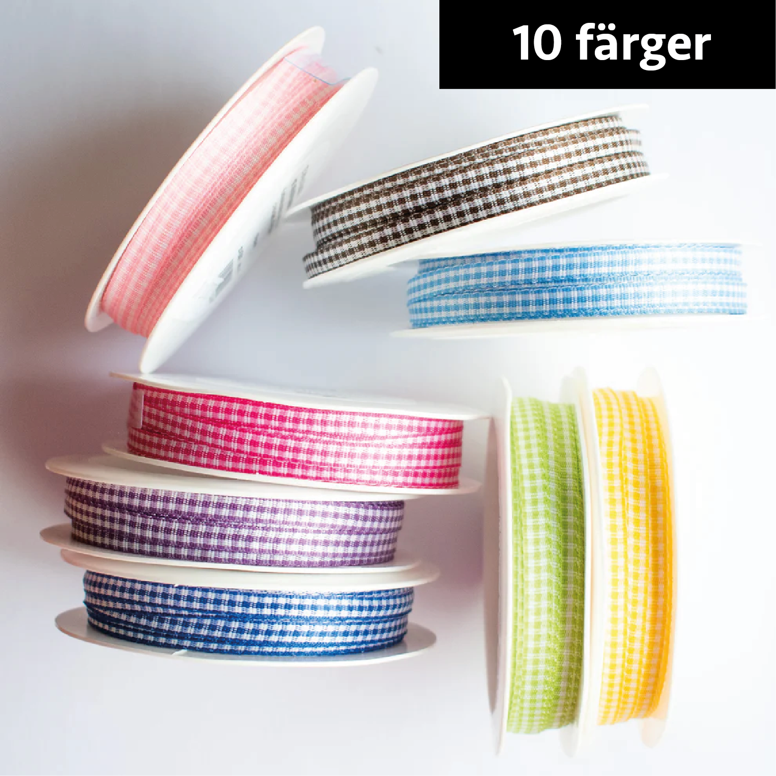 10 meter ginghamtape på en rulle