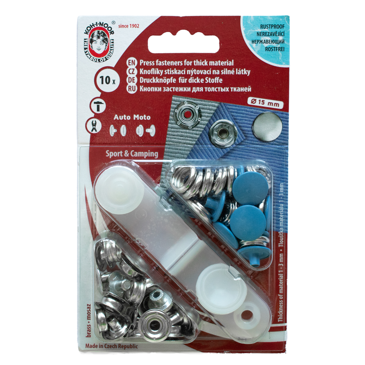 Trykknapper 15mm Koh-I-Noor