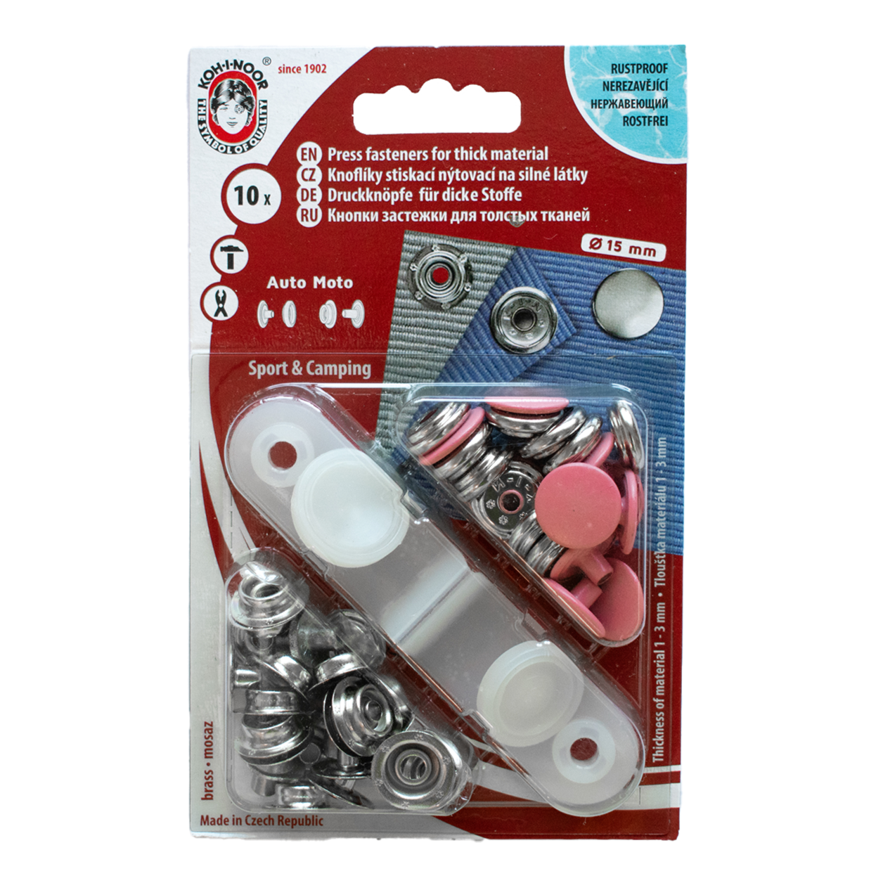 Trykknapper 15mm Koh-I-Noor