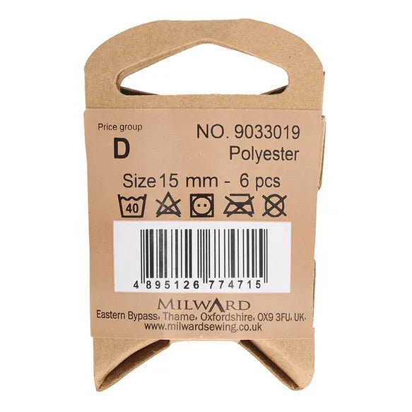 Milward Knapper Hvide 15mm