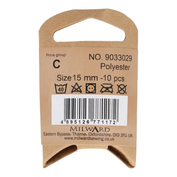 Milward Knapper Skinnende Hvide 15mm