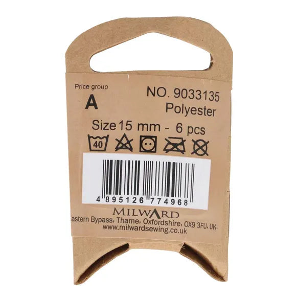 Milward Knapper Skinnende Grå 15mm