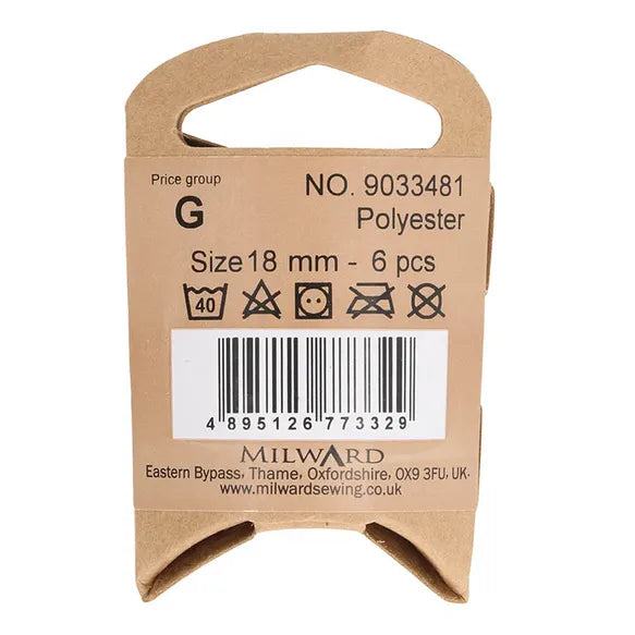 Milward Knapper Hjerte 18mm