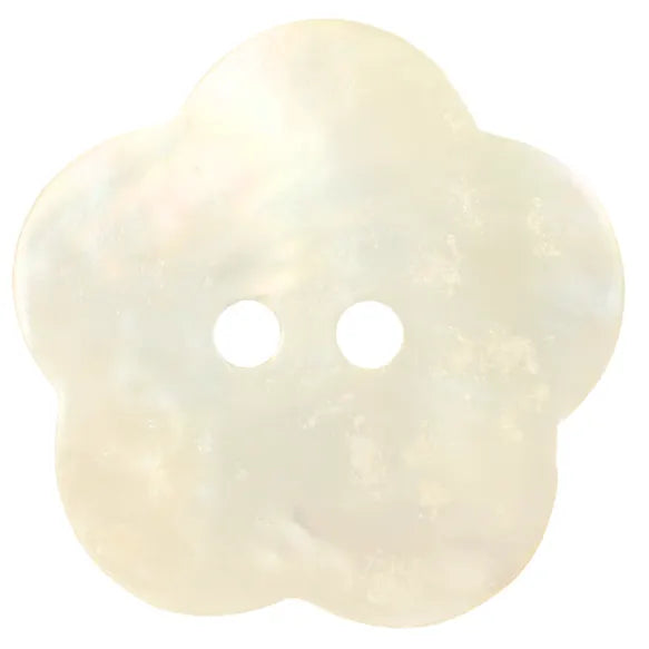 Blomsterformet perlemorknap 22,5 mm