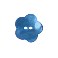 Blomsterformet perlemorknap 22,5 mm - Blå