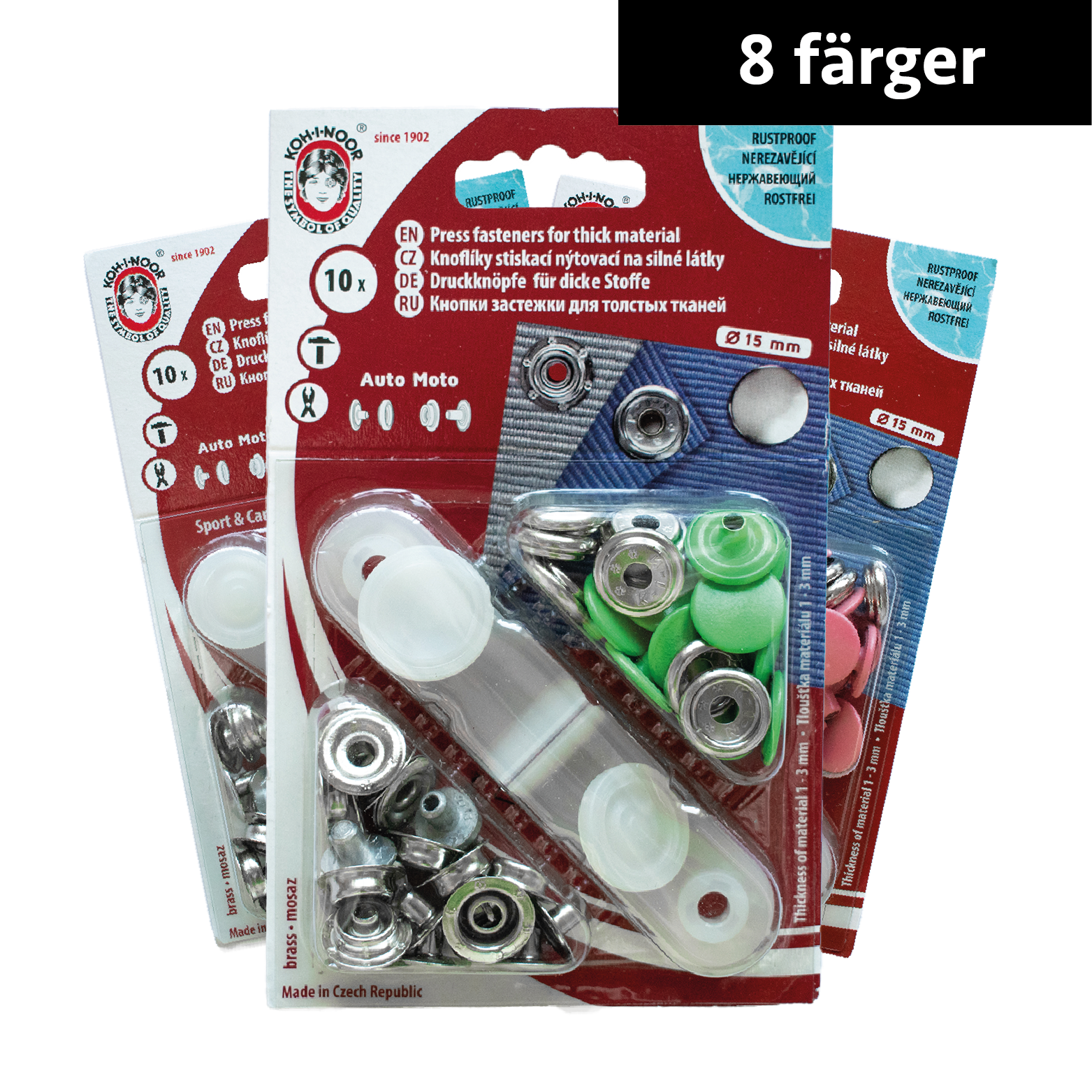 Trykknapper 15mm Koh-I-Noor