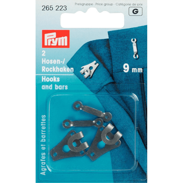 Byx & kjolhakar 9 mm Svarta 2-pack Prym - Knappnålen