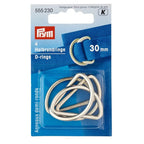 D-ring 30 mm Silver 4-pack Prym - Knappnålen