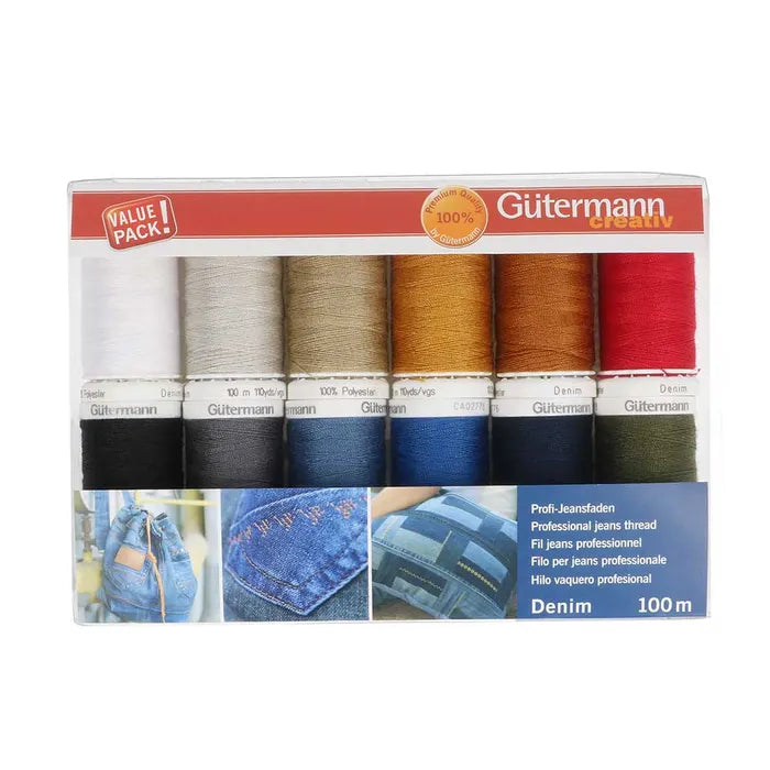 Gütermann trådsæt Denim 12 ruller
