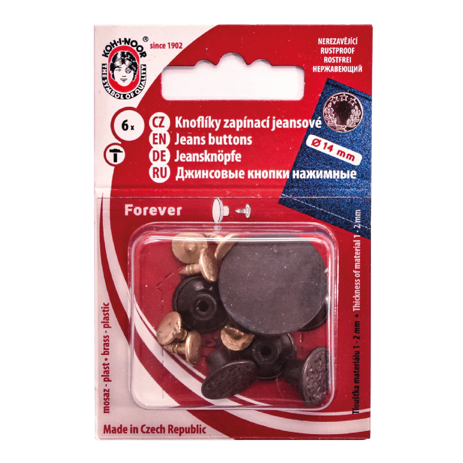 Jeansknapper 14 mm Sort nikkel Koh-I-Noor