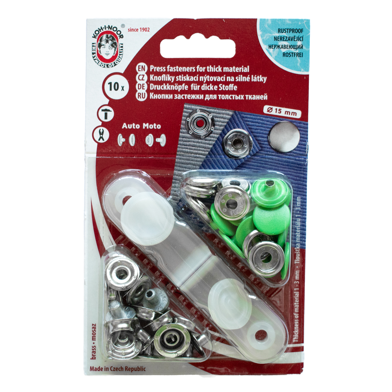 Trykknapper 15mm Koh-I-Noor