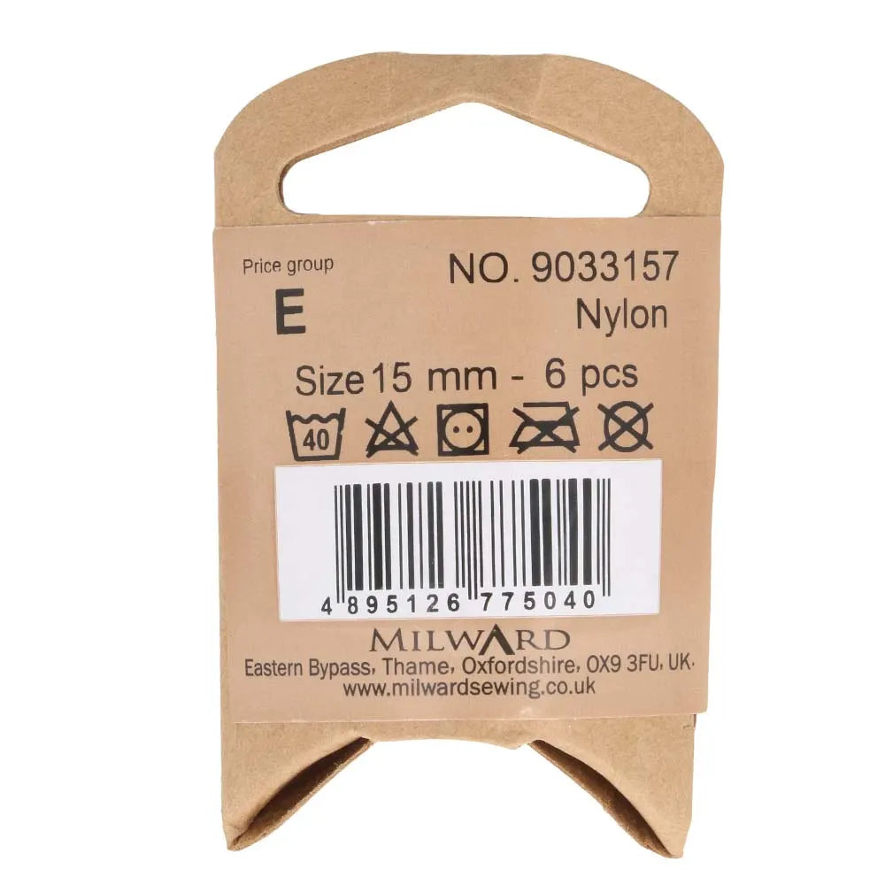 Milward Knapper Prikker Sorte 15mm