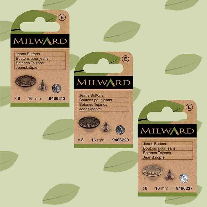 Milward Jeansknappar 16mm Svart - Knappnålen