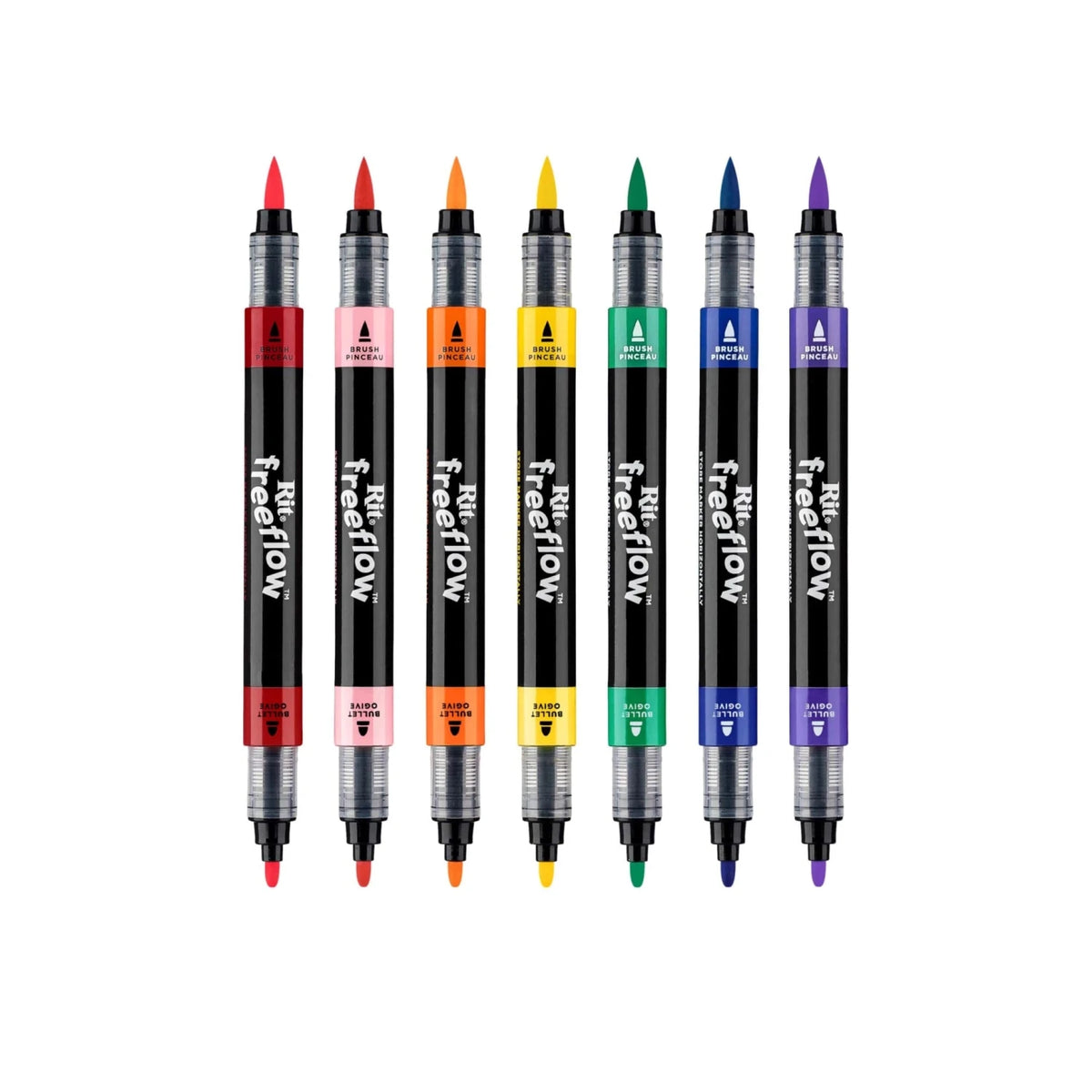 Rit FreeFlow Dual-Tip Markers Primary 7-pack - Knappnålen