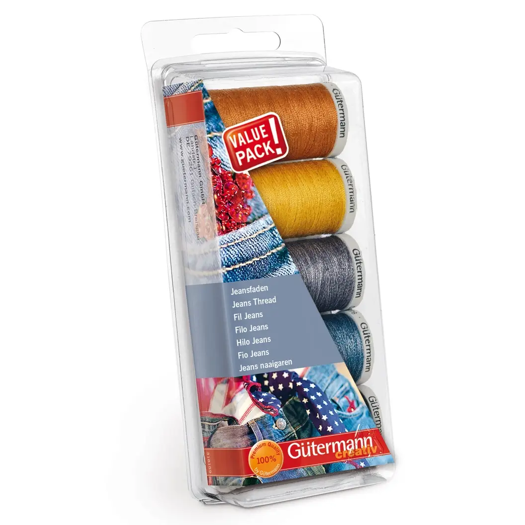 Gütermann trådsæt Jeans 5 ruller